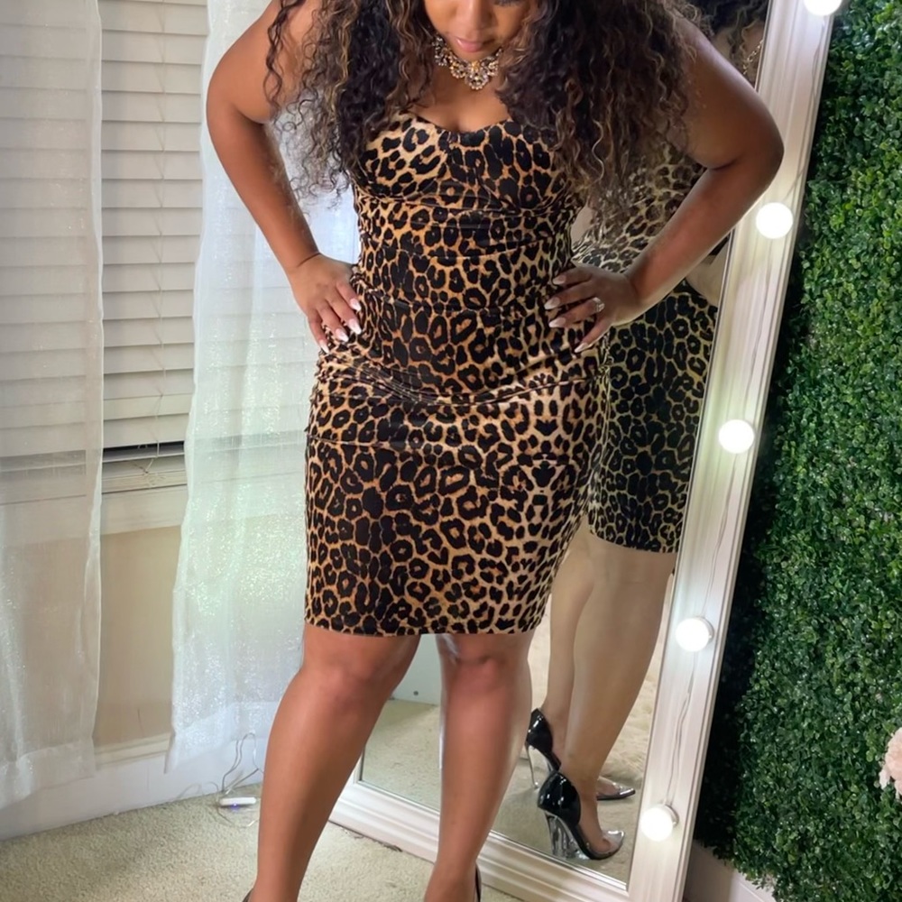 Always Flexin Velvet Leopard Mini Dress Fashion Nova